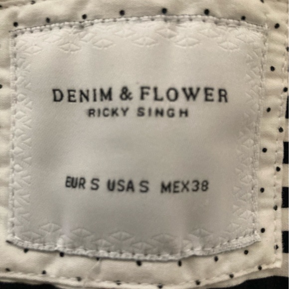 Denim & Flower Ricky Singh Button Front Mens Small White w Black Poka Dots - Picture 3 of 4